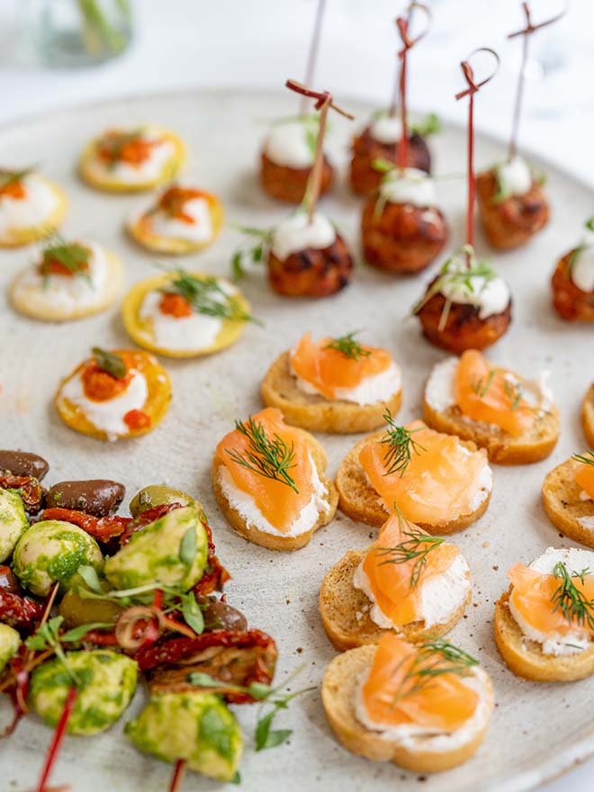 kates kitchen bristol serving canapes for wedding events