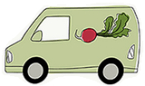kate's kitchen green catering bristol electric delivery van illustration