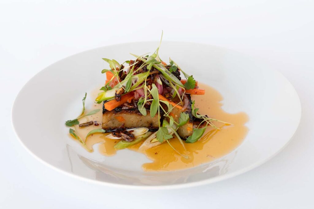 caramelised turnip cakes with crispy onions and micro herbs caramelised turnip cakes with crispy onions and micro herbs