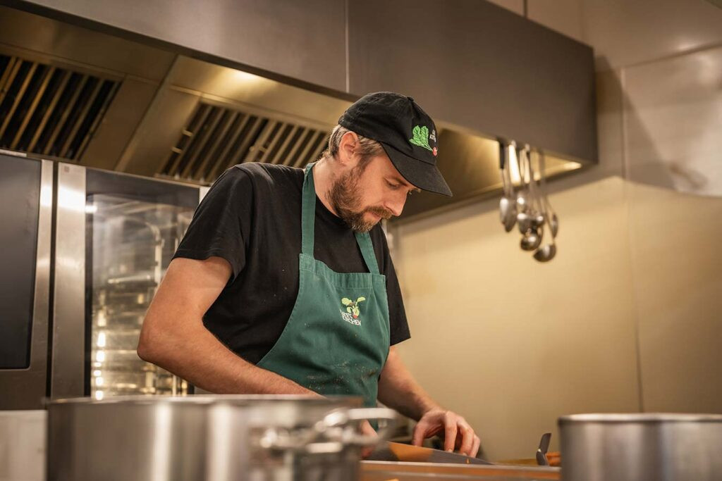 head chef chris at work in the kitchen