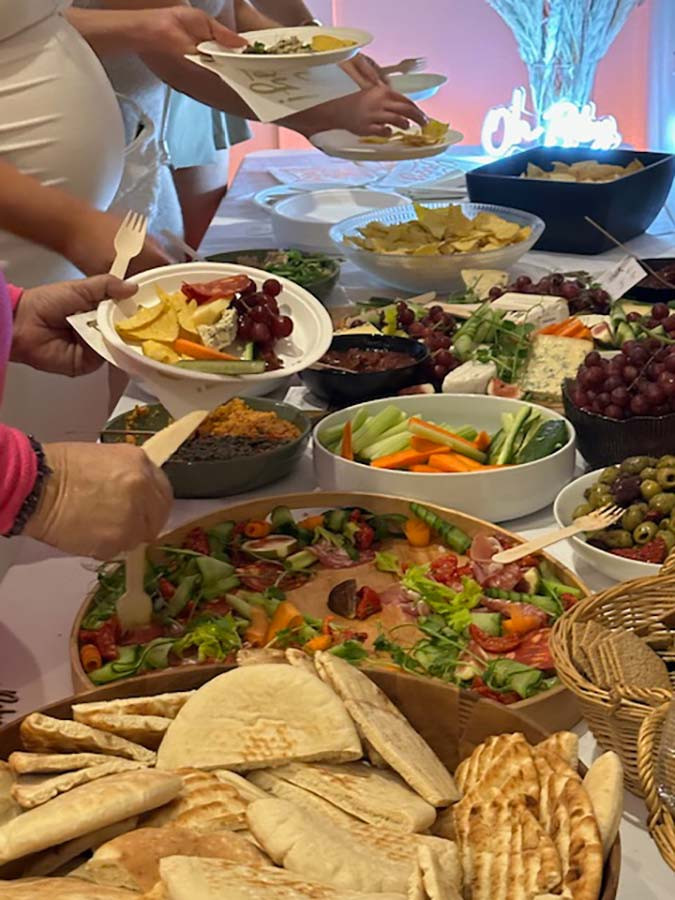 feasting table with delicious spread of vegetarian food