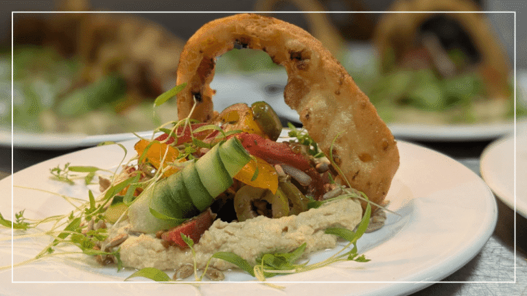 vegan food and starter, homemade hummus, kate's kitchen catering